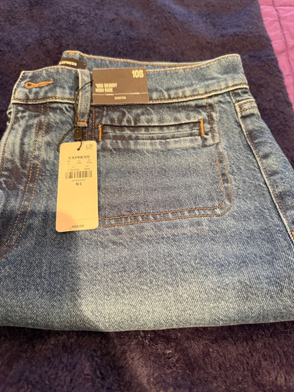 Express High-Rise Mom Jeans - Light Blue
